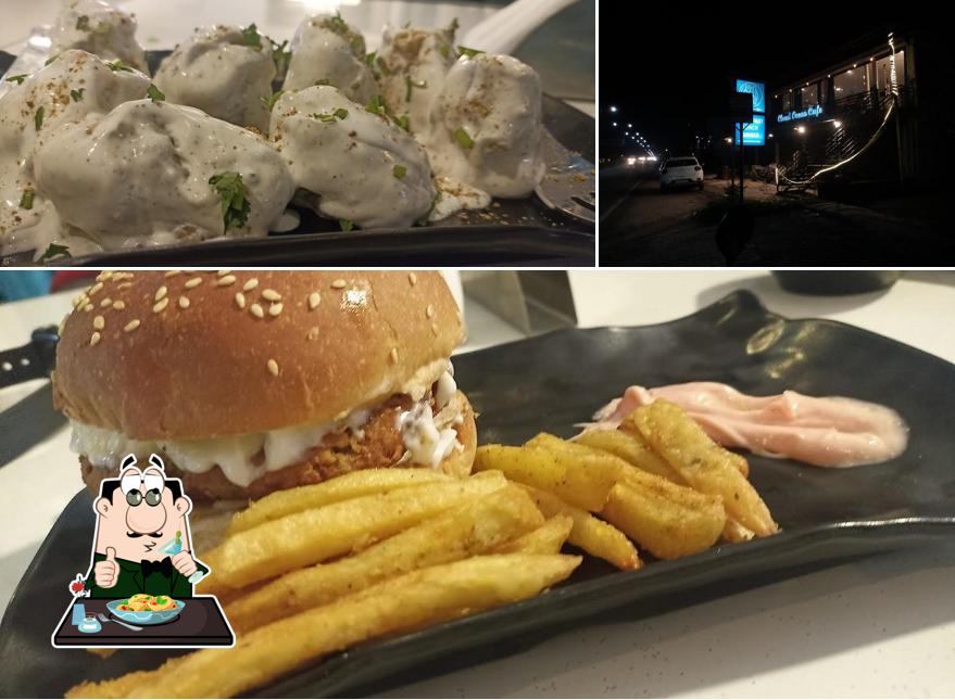 Among various things one can find food and exterior at Cloud Ocean Cafe