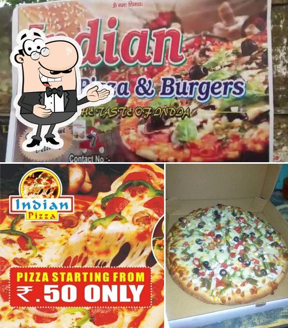 Here's a photo of Indian pizza & Burgers