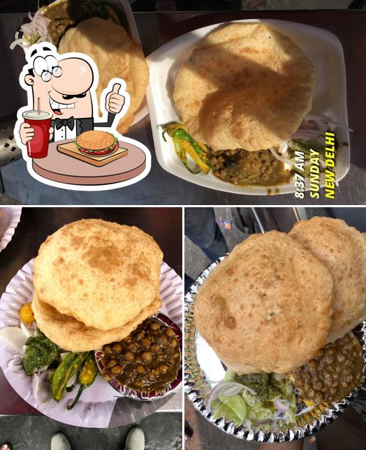 Try out a burger at Rama Chhole Bhature
