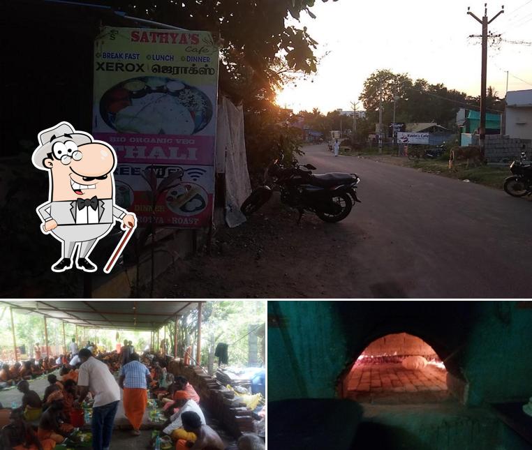 Enjoy the view at the outside area of Sathya's Cafe