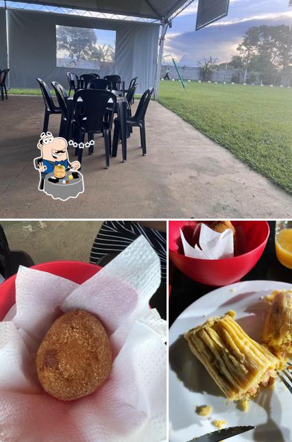 Dê uma olhada a ilustração apresentando comida e interior no Pamonha Caipira Ponte Alta Norte