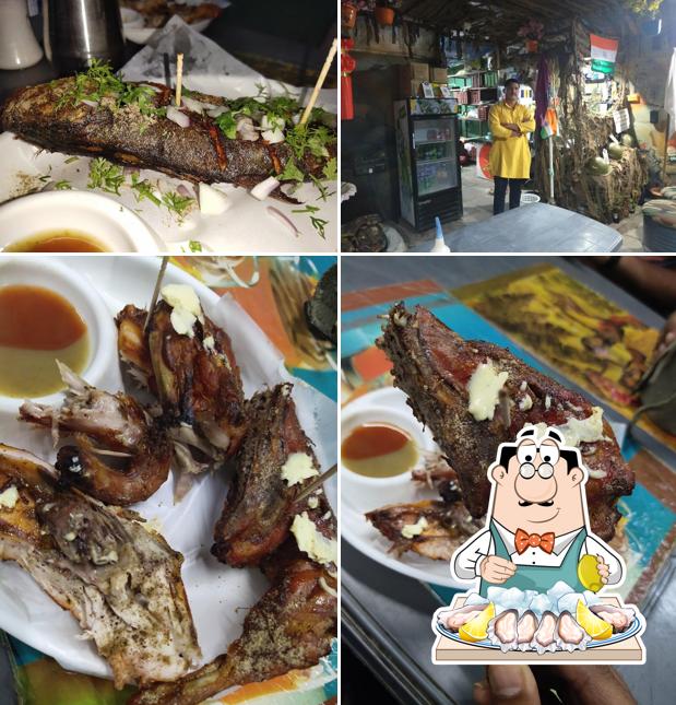 Order seafood at Hotel Jay Jawan mutton bhakri
