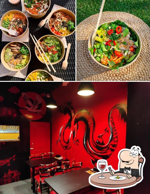 The image of Zen bowl’s food and interior