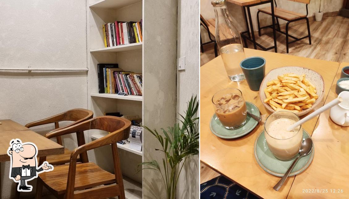 Take a seat at one of the tables at Blue Tokai Coffee Roasters Park Street