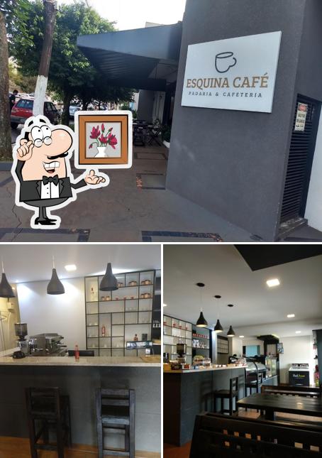 Esta é a imagem mostrando interior e exterior no Esquina Café