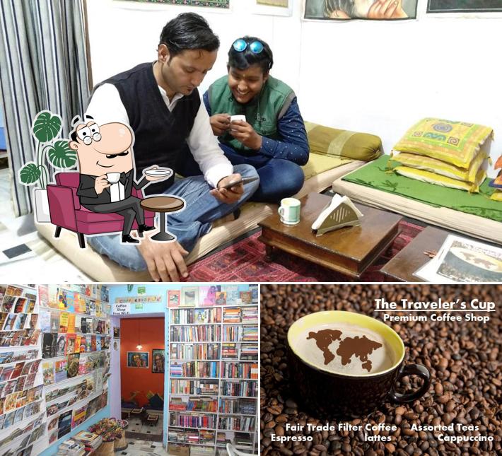 Check out the photo depicting interior and food at The Traveler's Cup Premium Coffee Shop