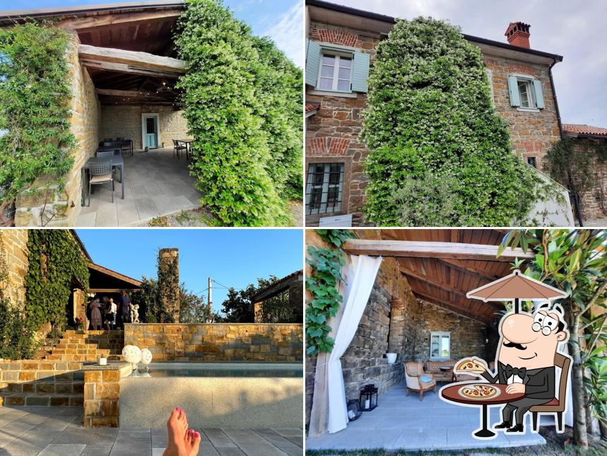 Puoi goderti l'aria fresca da seduto all'esterno di Villa Majda