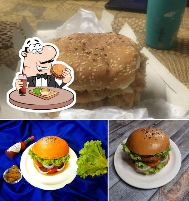 Get a burger at The Fritter Company