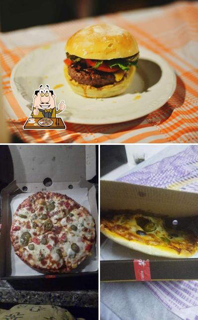 Try out pizza at Anytime Burger