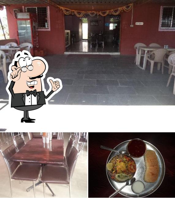Among different things one can find interior and food at Rupesh Misal