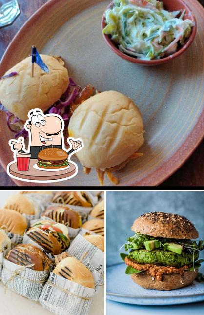 Try out a burger at UNITED STATES CAFE AND KITCHEN