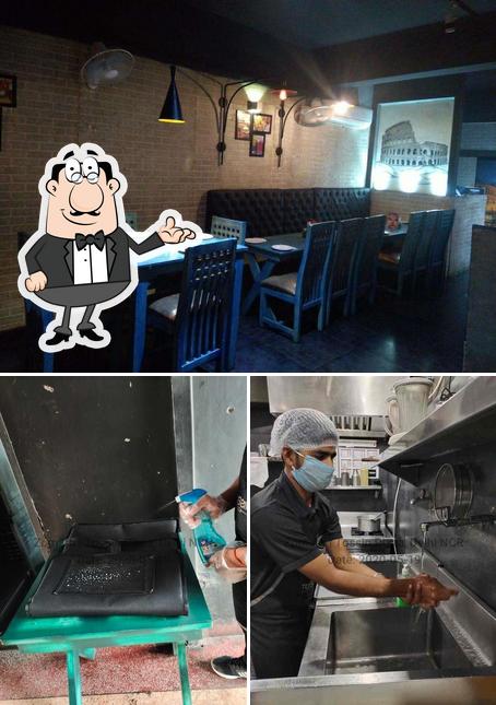 The interior of Tossin Pizza Sector 56