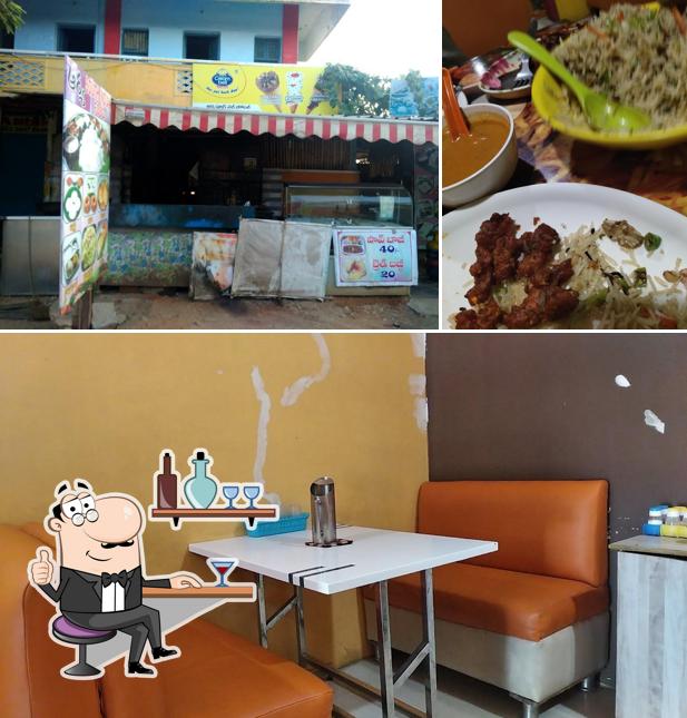 Take a seat at one of the tables at Arya Restaurant
