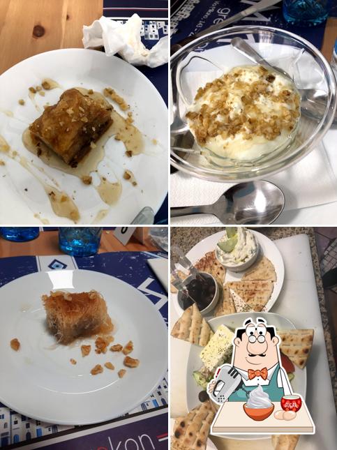 Mithos Greek pita gyros Ristorante greco tavola calda propone un'ampia gamma di dolci