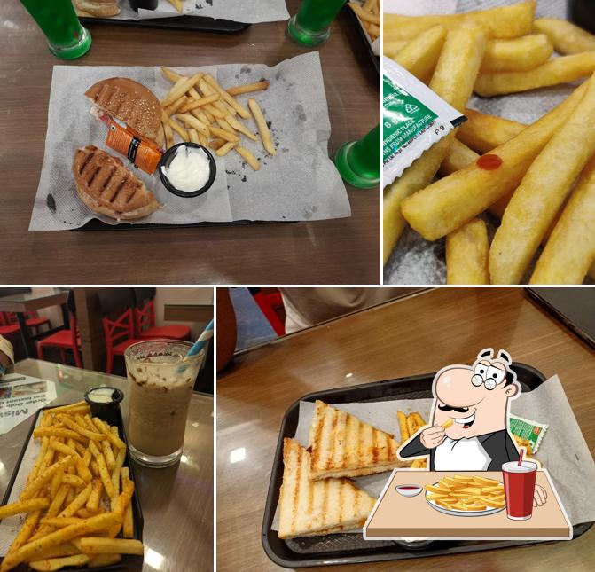 Order fries at Coffee club