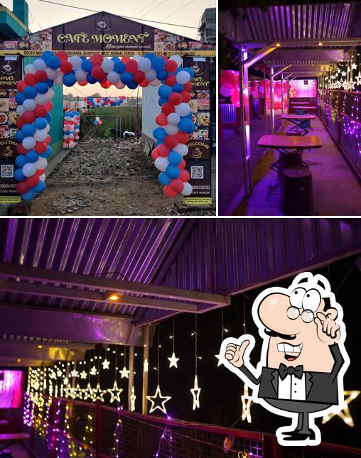 This is the picture depicting interior and food at Cafe Moment