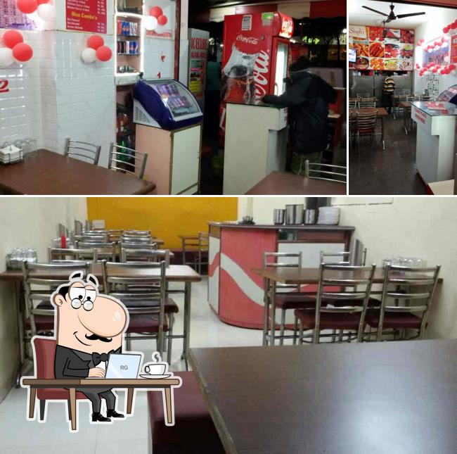 Take a seat at one of the tables at Mr.Singh's Restaurant
