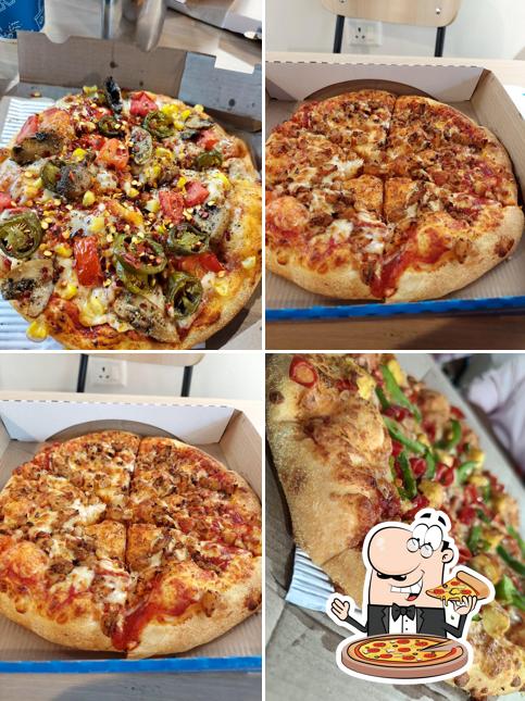 Pick various types of pizza