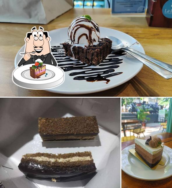 Chocolate cake at La Farine patisserie and cafe