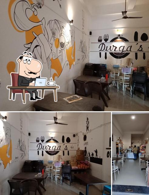 The interior of Cafe Durga Baramati