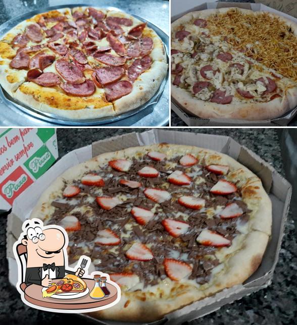 Escolha pizza no Casa do cerrado restaurante