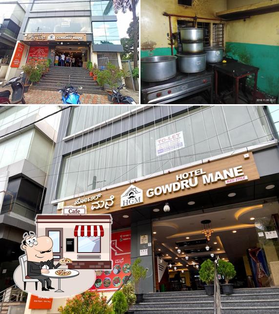 Check out the image depicting exterior and interior at Gowdru Mane Hotel
