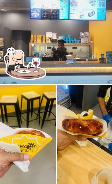 This is the photo depicting food and interior at The Belgian Waffle Co