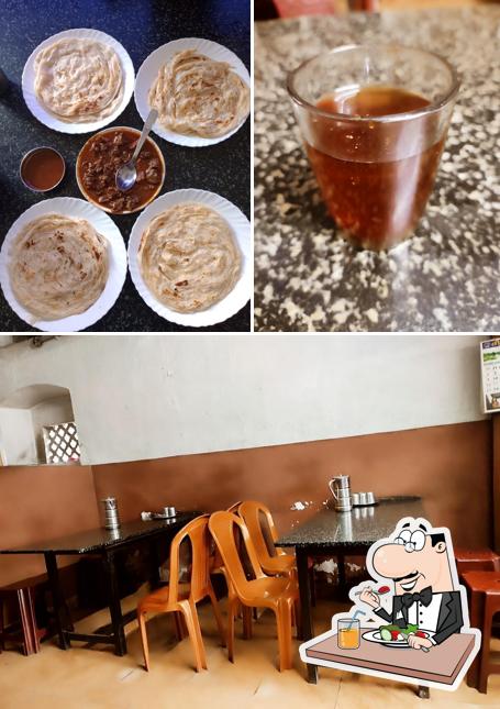 This is the image depicting food and interior at Johnson's Hotel
