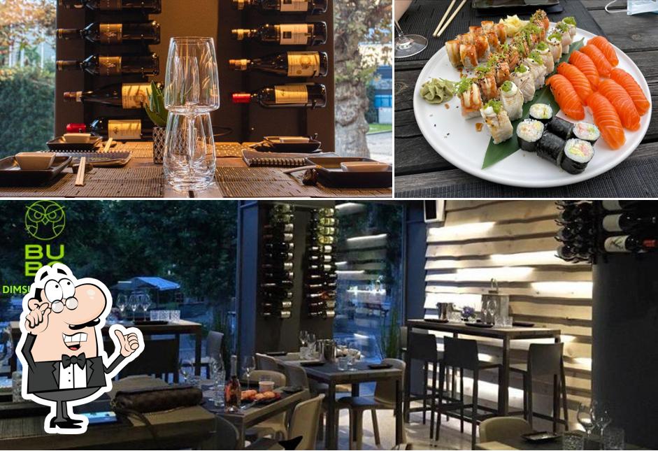 La interni e tavolo da pranzo del ristorante