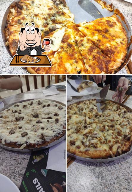 No Bisk8 Bar Restaurante Lancheria Sorveteria e Pizzaria, você pode desfrutar de pizza