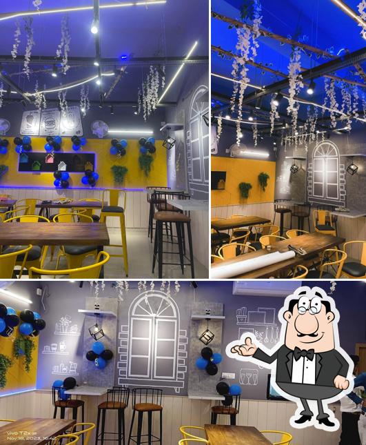 The interior of Helly & Chilly Cafe Bhavnagar