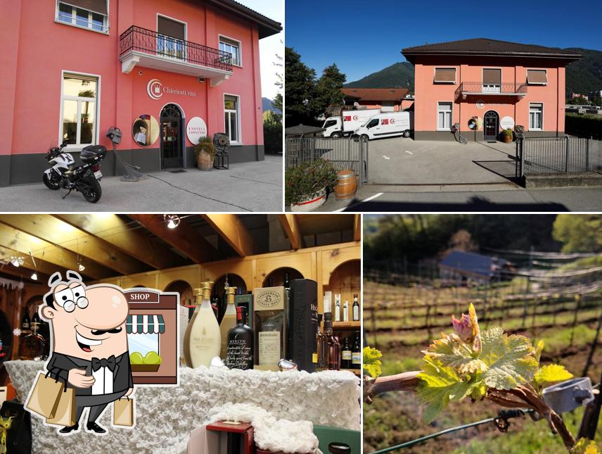 La esterno e cibo del ristorante