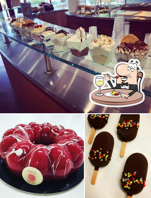 Cibo al Gelateria Latte e Cacao