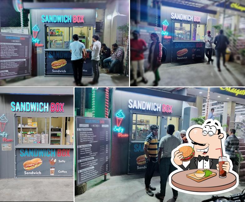 Get a burger at Sandwich Box