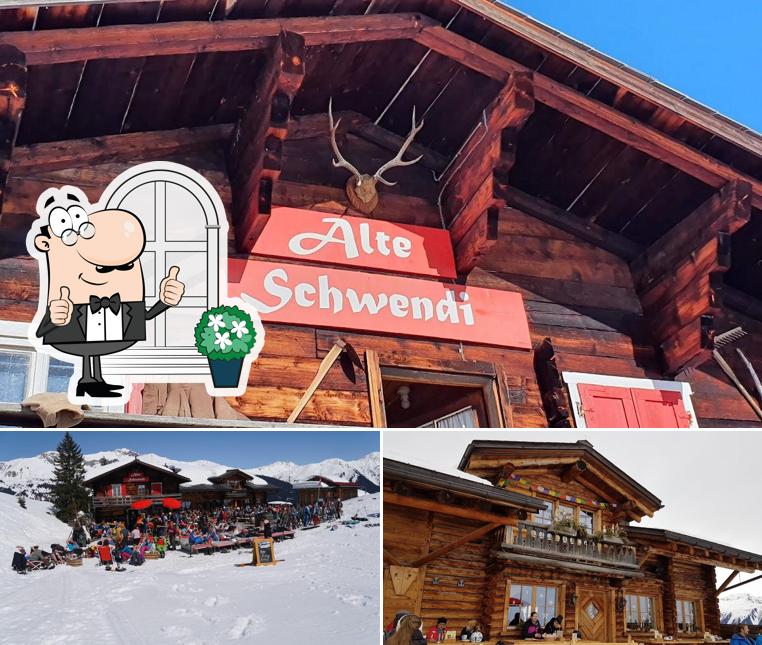 Goditi la vista dagli esterni di Berghaus Alte Schwendi
