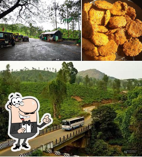 Take a look at the picture showing exterior and food at 5 Way Tea Stall