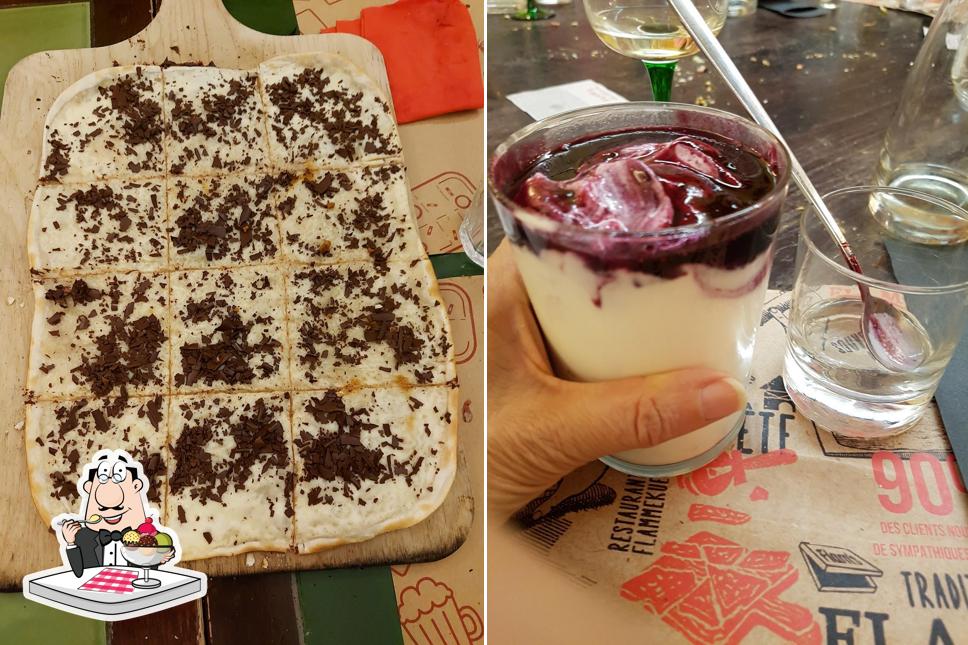 Flam's - Bar et restaurant de flammekueches propose une variété de desserts