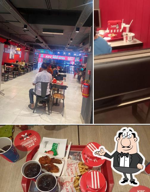 KFC is distinguished by interior and food
