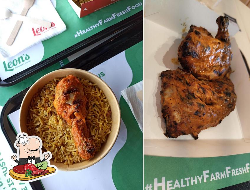 Pick meat meals at Leon's Burgers & Wings Hitech City