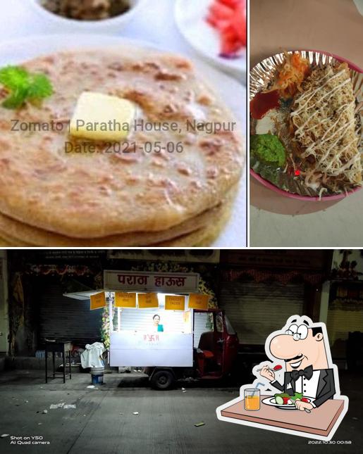 This is the image depicting food and exterior at Paratha House