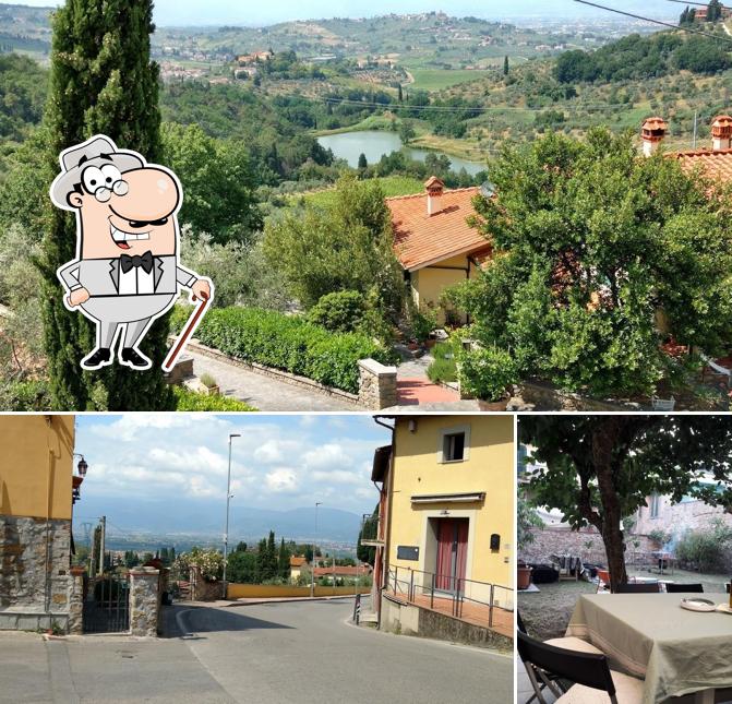 La esterno e tavolo da pranzo del ristorante