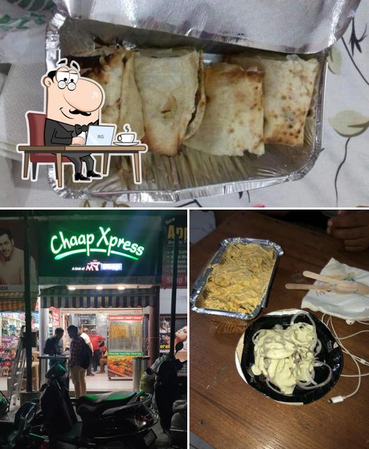 This is the picture showing interior and food at My shop chaap xpress