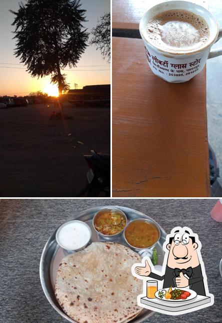 Check out the image depicting food and exterior at Shree Krishna Hotel