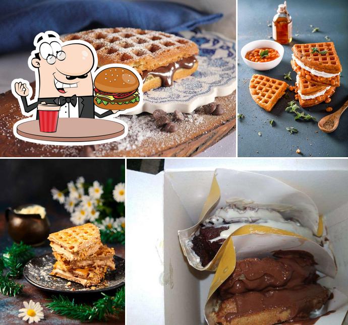 Order a burger at The Belgian Waffle Co