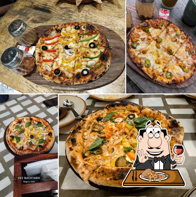 Get pizza at 222 Backyard