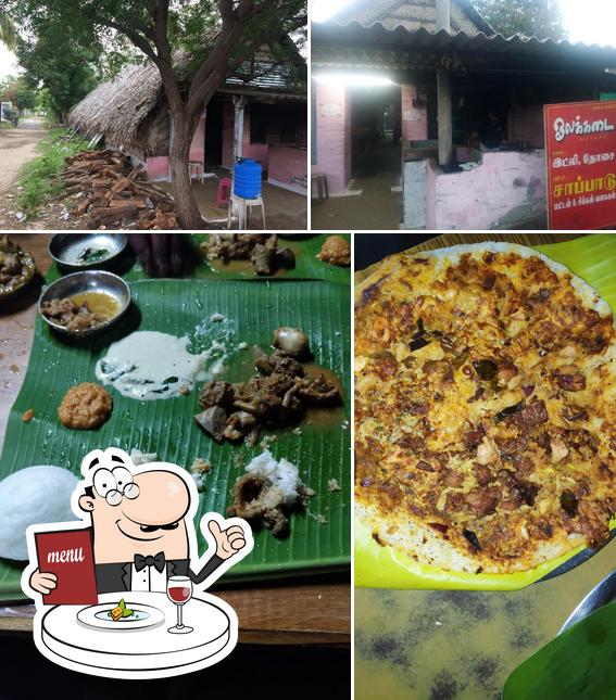 Take a look at the photo showing food and exterior at Olaikkadai