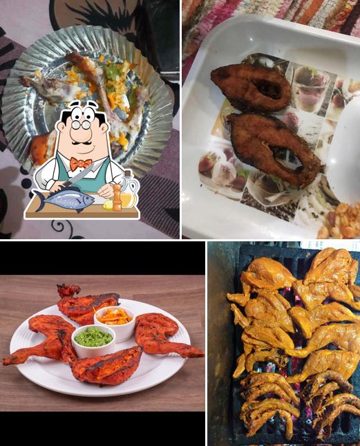 Grilled salmon at Viju Fish Corner