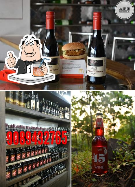 The restaurant's drink and burger