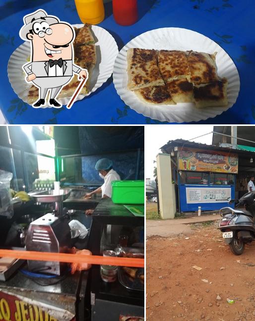 This is the picture depicting exterior and food at Mutabak Jeddah special Arabian food