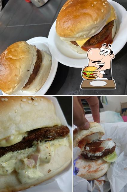 Order a burger at SK,s Crown Burgers